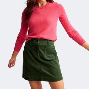 Boden Estella Corduroy Mini Skirt Winter Green Women's 8 Patch Pockets